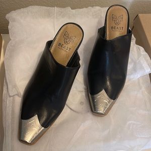 Beast Fashion Faux leather Mule Shoes